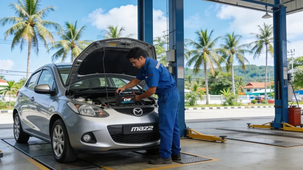 คู่มือเปลี่ยนแบตเตอรี่ Mazda 2 ทุกโฉม ภูเก็ต